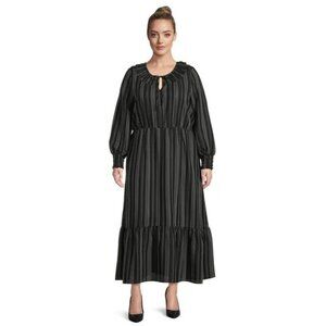 NEW Terra & Sky Women's Plus Peasant Tiered Long Sleeve Maxi Dress Size‎ 2X